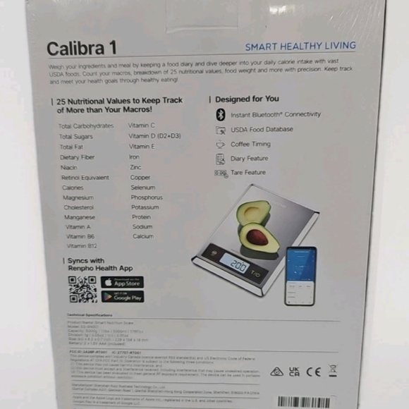 RENPHO Calibra 1 Smart Digital Food Nutrition Scale - Picture 2 of 2